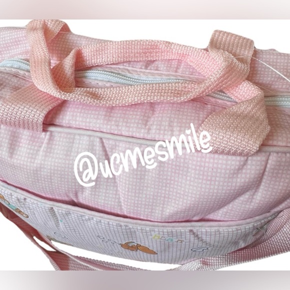 Precious Moments Vintage 6-in-1 Pink Medium Baby Diaper Bag w/ Teething Toy Ring - Picture 6 of 16